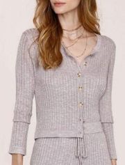 NWT Heartloom Penrose Ribbed Button Front Cropped Cardigan Size Medium