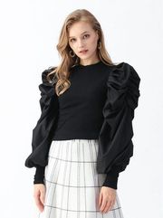 Chicwish Puff Sleeve Turtle Neck