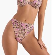 House of CB High Waist Bikini Bottoms Olive Floral