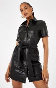 Faux Leather Dress