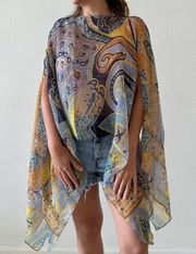 One size fits all chiffon poncho