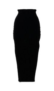 Gianni Versace Versus Black Velvet Pencil Body Con Midi Skirt 42EU