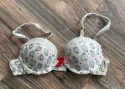 Kensie Talk Pretty To Me Cream Owl Print Bra 32B