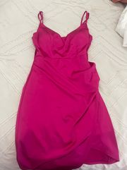 Pink cocktail silk dress