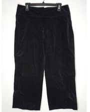 5. Harve Benard Black Velvet Capri Wide Leg Pants Size 8