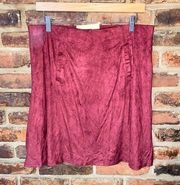 NWT Serra Maroon Red Faux Suede Pull-On Mini Skirt Women's Size large