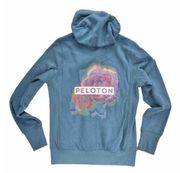 Peloton Digi Bloom Soft Lightweight Full Zip Hoodie Women’s Small Teal Blue