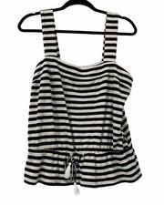 Lucky Brand Black & White Striped Tank Top