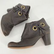 Anthropologie Anthro Antia Leather Booties, size 11 tassel