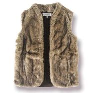 Sebby Faux Fur Vest Sweater Back Brown Black M