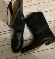 Old West Cry black leather boots women 6.5 youth 5