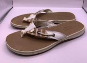 SPERRY Top-Siders Beige Leather FlipFlop Sandals 9.5M PreOwned