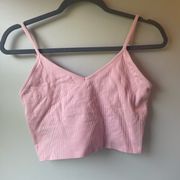 Zella sports top light pink rubbed tank with adjustable straps size Large