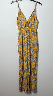 Aila Blue Kiss Kiss Bella Vita Limone Yellow Floral Jumpsuit