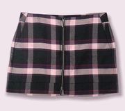 Armani Exchange Pink Purple Plaid Zipper Skirt