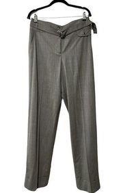 ST JOHN High Waist Belted Tailored Gray Trousers Sz 8