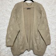 Atmosphere Knit Cream Open Front Cardigan Size Medium