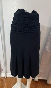 Prada Ruched High Waisted Blk Silk Skirt sz38 2