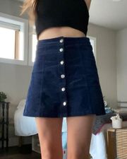 Blue Corduroy Mini Skirt