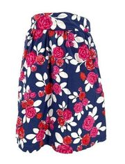 Modcloth Colorful Rose Floral Print Full Skirt Fully Lined Pockets size Large