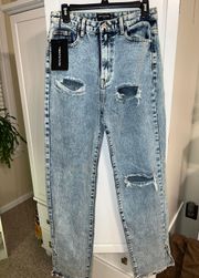 Tall Distressed Split Hem Jeans