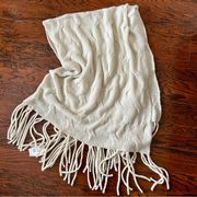 Nordstrom Signature Bare Cable 100% Cashmere Scarf in Ivory Soft  OS NWT