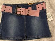 VINTAGE (RARE) belted  denim skirt 7/8 JRs NWT