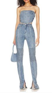 AFRM Dallas Moto Jean in Spring Blue Wash NWT Size 26 Sold on Revolve