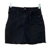 Garage Stretch Black Denim Mini Jean Skirt Sz XS