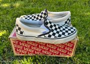 Vans Black & White Checkered Board Slip Ons