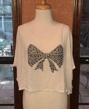 Top with studded bow