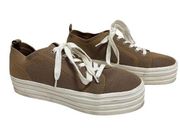 Gianni Bini Marnah Womens Lace-Up Brown Platform Sneakers Size 7.5M