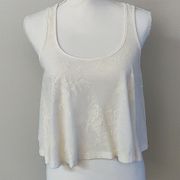 ivory lace sleeveless blouse