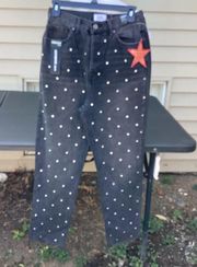 Jeans Womens Size 5/27 Straight Super High Rise Button Fly Blac
