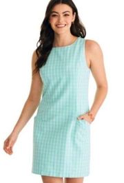 Southern Tide Paislee Gingham Seersucker Sleeveless Shift Plaid Dress Size 8