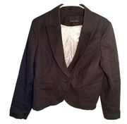 Cynthia Rowley One Button Cotton Blazer Black