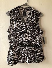 Womens COVINGTON Sleeveless Buttoned Down Shirt Size Petite Large New