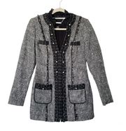 WHBM | Long Tweed Embellished Trophy Blazer Jacket Size 00