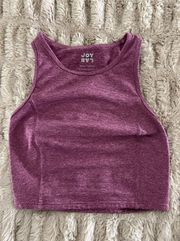 Joy Lab Pink/Purple Marled Cropped Workout Tank Top