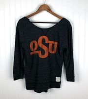 OSU Retro Brand Grey Slouchy Heathered Graphic Sweatshirt Size M