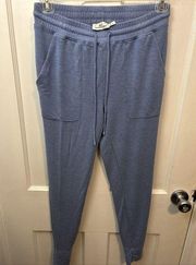 Sweatpants Loungewear Joggers Blue Size Small Pockets Drawstring