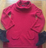 STYLE & CO. M Red Long Sleeve Sweater Dress Tunic Turtleneck 3/$20 SALE!