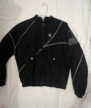 Adidas Black and White Zip-up Jacket