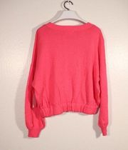 NWT  V Neck Sweater in Pink Magenta