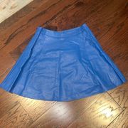 ASTR Women’s Blue Faux Leather A-Line Mini Skirt Size M