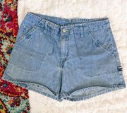 Vintage Y2K Jordache Denim Drawstring Carpenter Shorts Size 31” Waist