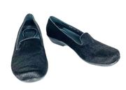 Dansko Womens Olivia Calf Hair Leather Loafers Black Slip On Memory Foam 39