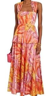 Farm Rio Ombré Bananas Tie Back Maxi Dress