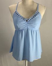 Candies Babydoll Light Blue Cutout Detail Cami Tank Top Size Medium