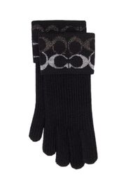 NWT  Signature Metallic Knit Gloves Black